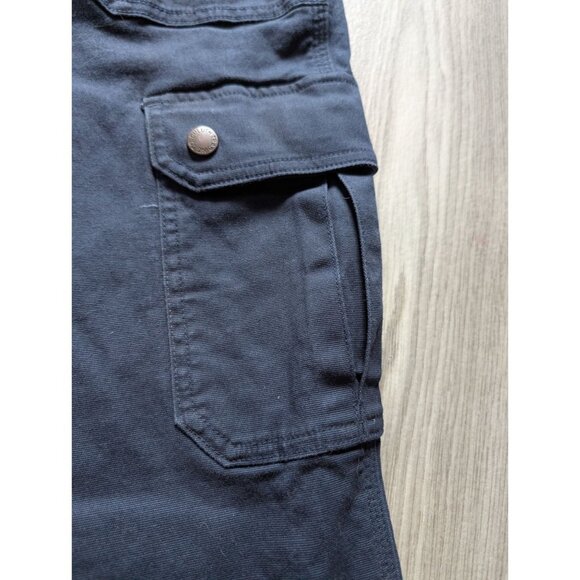 Duluth Curvesetter Waistband Cargo Pants 4x33 Navy Blue Fleece Relaxed Fit - Picture 3 of 6